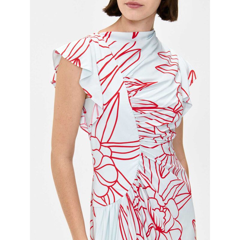 Veronika Maine Sea Mist Orchid Draped Gathered Dress image number 2